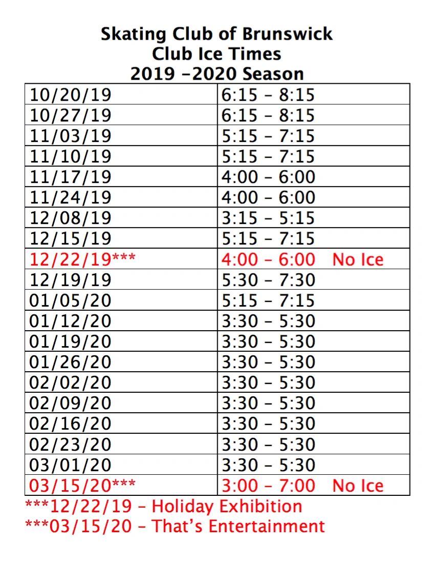 Ice Skating Schedule | skateBrunswick